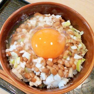 ♪納豆と刻み長芋のとろとろご飯♪